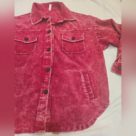 Zenana Corduroy Shacket Womens Plus Size Jacket Button Up Mineral Wash. - Picture 3 of 7